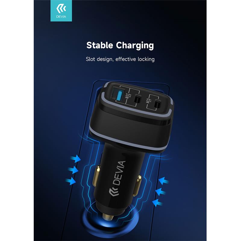 Devia nabíjačka do auta Extreme Speed Series 115W USB+2C Fast Car Charger  - Black 