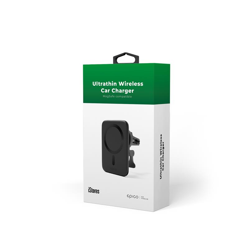 iStores by Epico Ultrathin Wireless Car Charger - MagSafe compatible - Čierna 