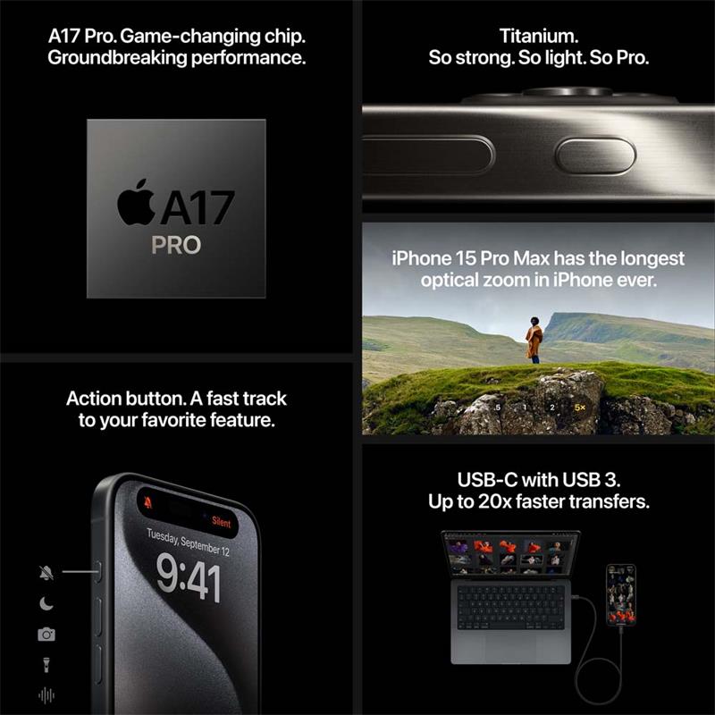 iPhone 15 Pro Max 512 GB Titánová čierna 
