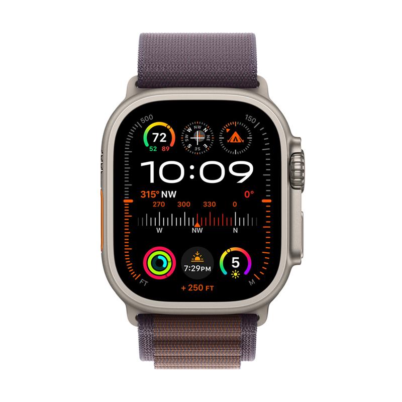 Apple Watch Ultra 2 GPS + Cellular, 49mm Titanium Case with Indigo Alpine Loop - Large 