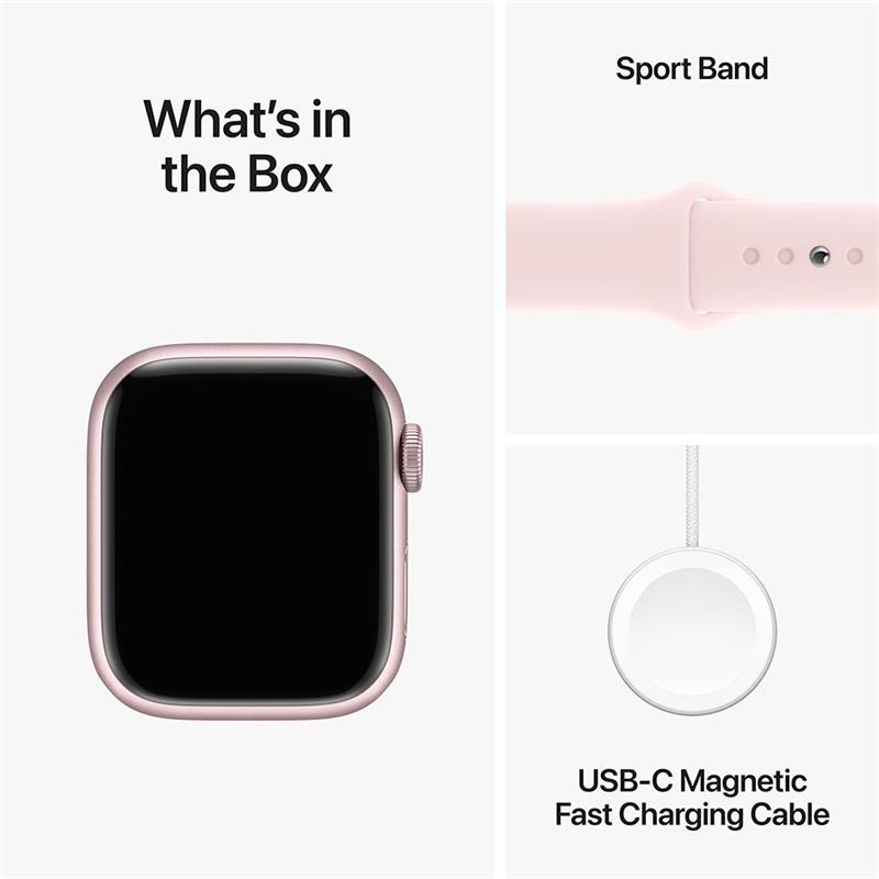 Apple Watch Series 9 GPS + Cellular 41mm Pink Aluminium Case with Light Pink Sport Band - M/L 