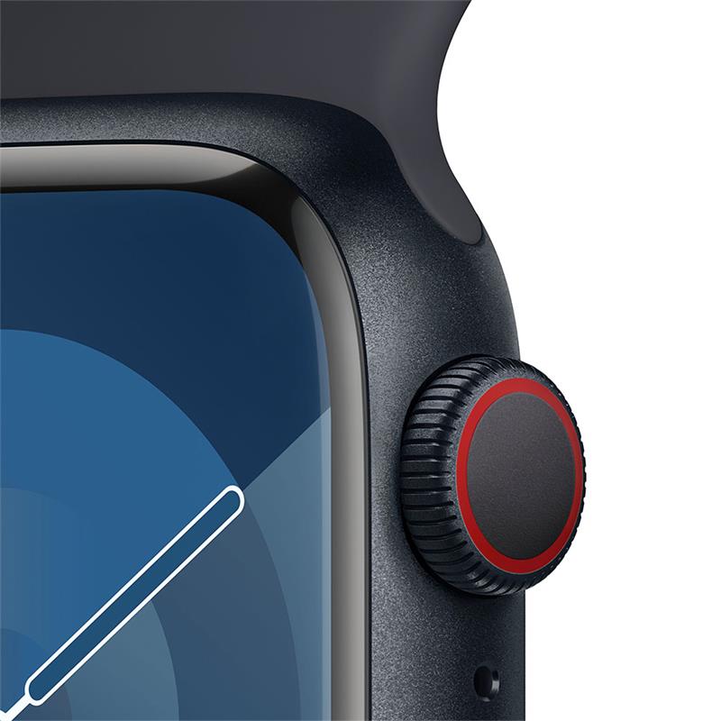 Apple Watch Series 9 GPS + Cellular 41mm Midnight Aluminium Case with Midnight Sport Band - M/L 