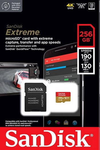 SanDisk Extreme 256GB microSD card 