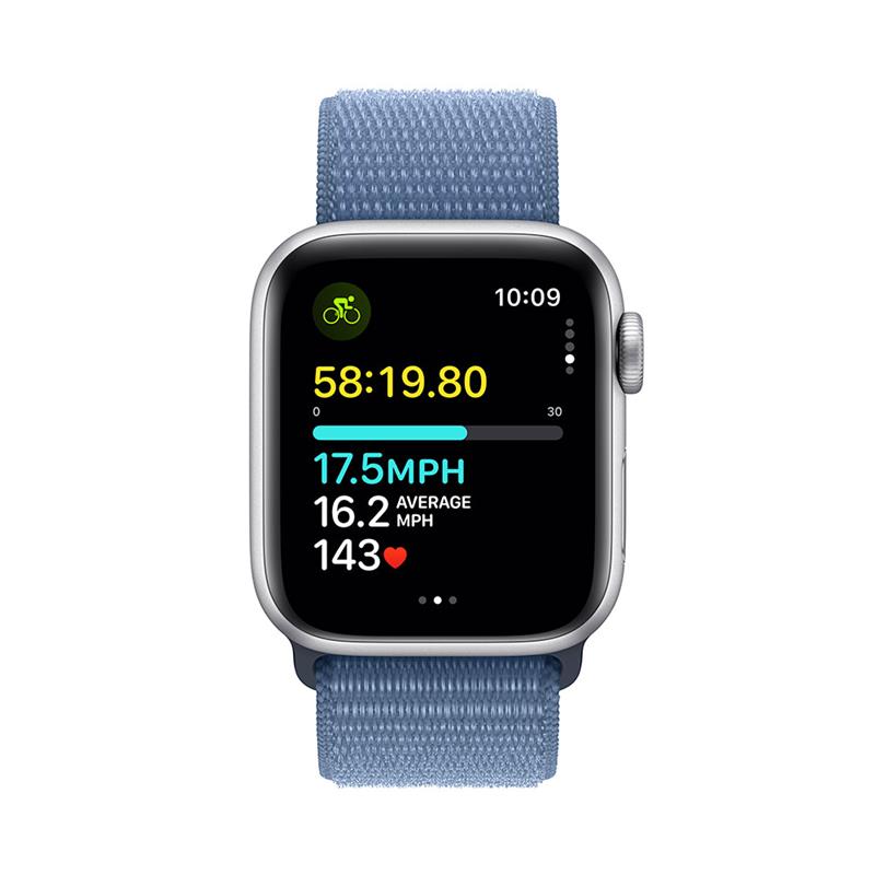 Apple Watch SE GPS + Cellular 40mm Silver Aluminium Case with Winter Blue Sport Loop 