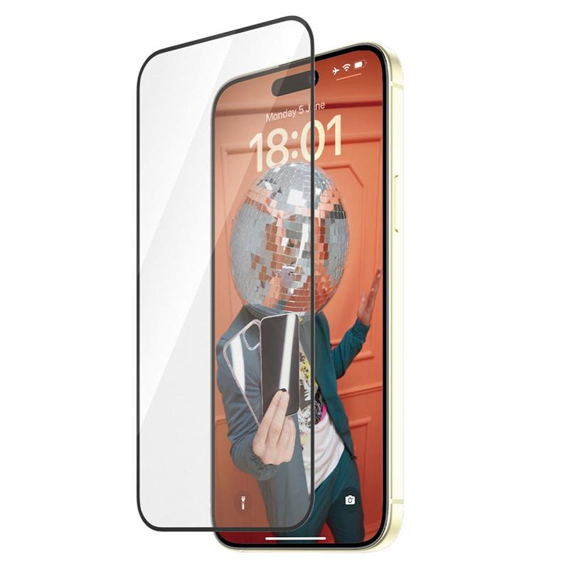 PanzerGlass ochranné sklo UWF Refresh pre iPhone 15 Plus - Black Frame 