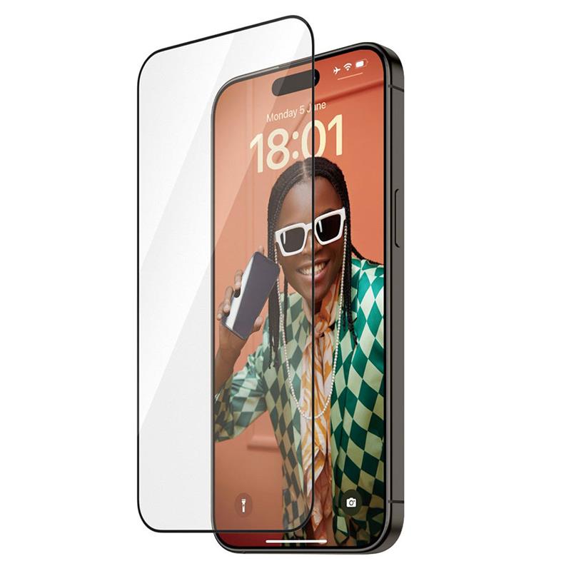 PanzerGlass ochranné sklo UWF Refresh pre iPhone 15 Pro Max - Black Frame 