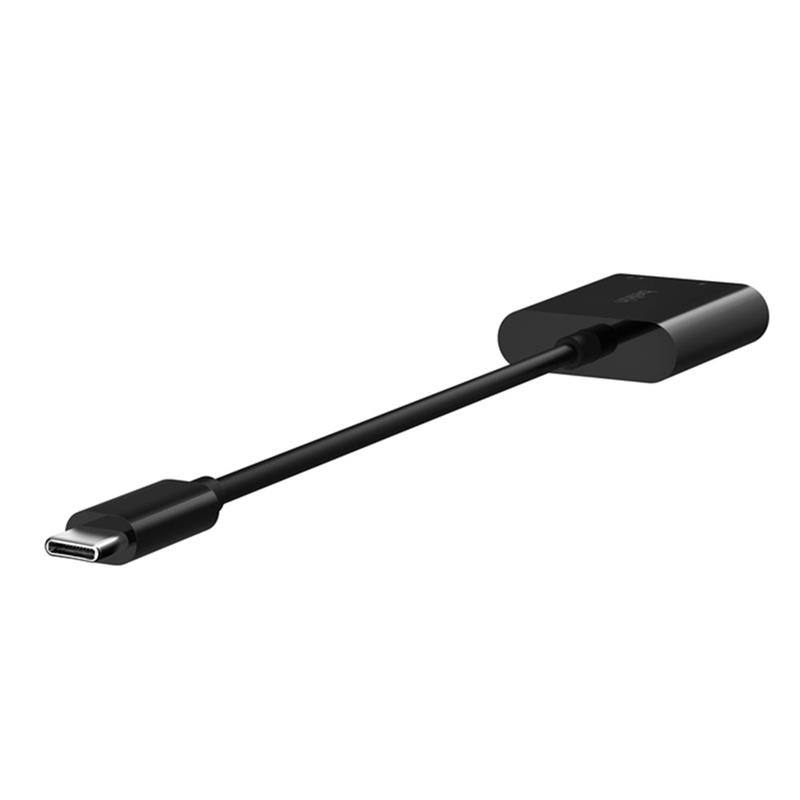 Belkin RockStar 3.5mm Audio + USB-C Charge Adapter - Black 