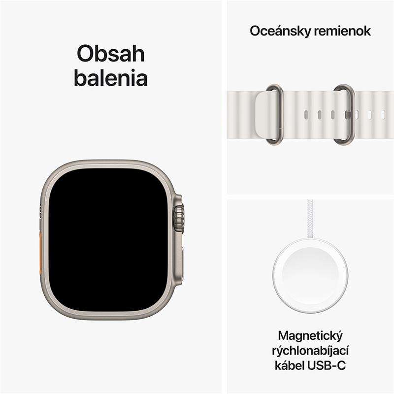 Apple Watch Ultra 2 GPS + Cellular, 49mm Titanium Case with White Ocean Band 