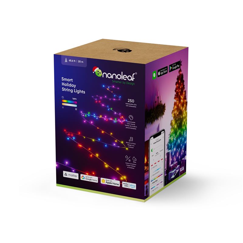 Nanoleaf Essentials Smart Holiday String Lights, Starter kit 20m 