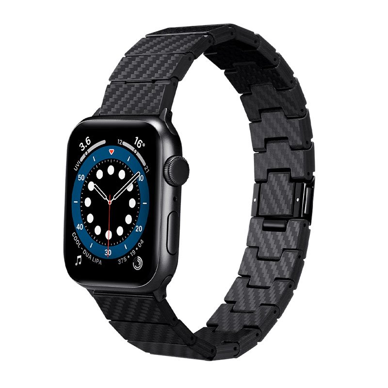 Pitaka remienok Carbon Fiber Strap pre Apple Watch 42/44mm - Black