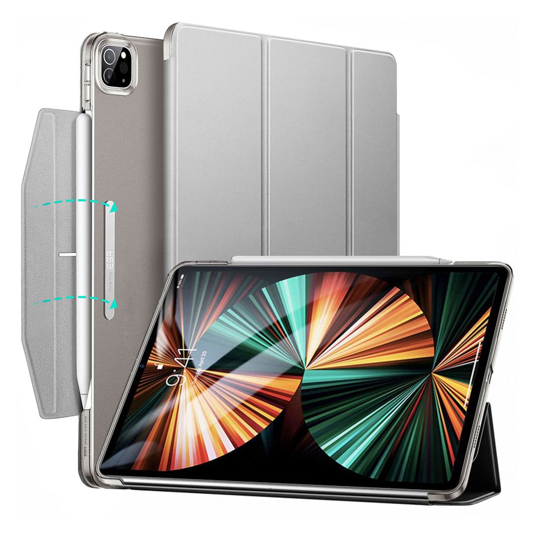 ESR puzdro Ascend Trifold Case pre iPad Pro 11" 2021 - Silver Gray