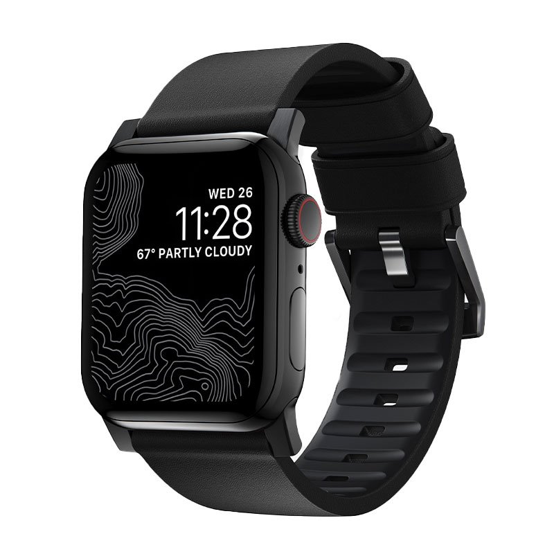 Nomad kožený remienok pre Apple Watch 42/44/45 mm - Active Pro Black/Black Hardware