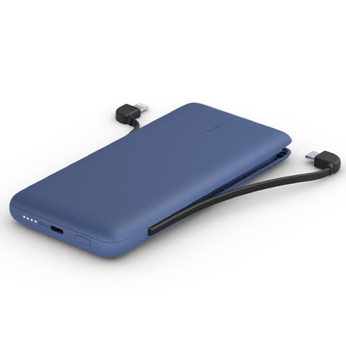 Belkin Boost Charge Plus USB-C Powerbank 10K with Integrated Cables - Blue