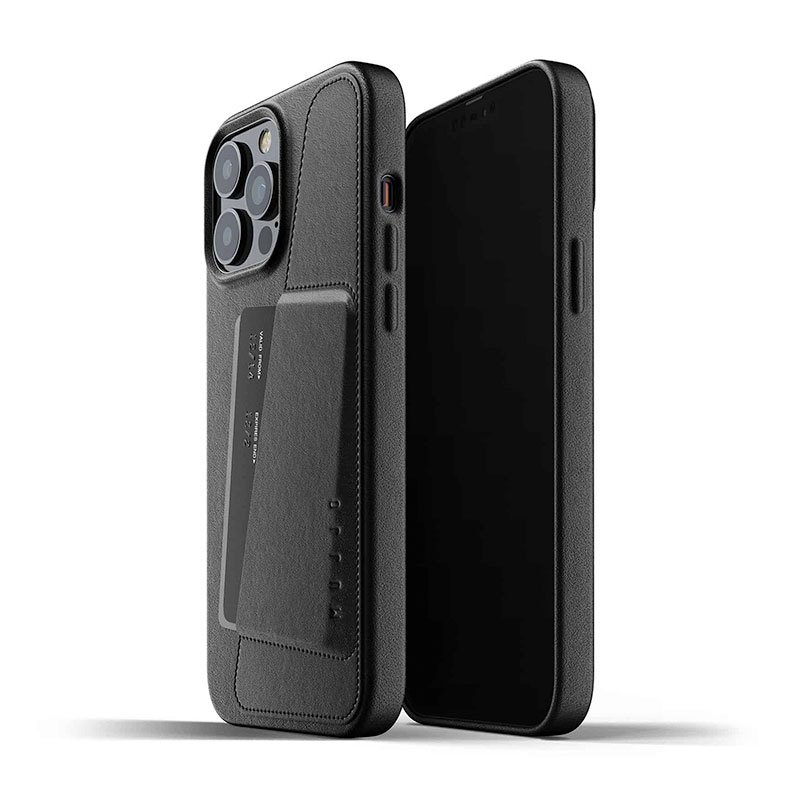 Mujjo kryt Full Leather Wallet Case pre iPhone 13 Pro Max - Black