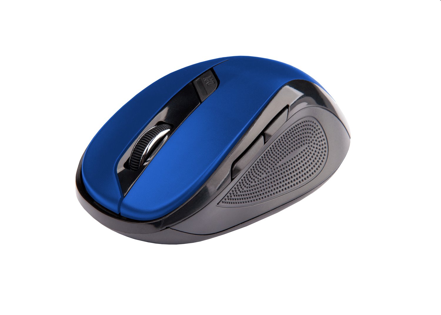 Myš C-TECH WLM-02, černo-modrá, bezdrôtová, 1600DPI, 6 tlačidiel, USB nano receiver