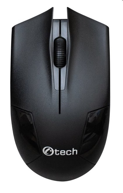 Myš C-TECH WLM-08, čierna, bezdrôtová, 1200DPI, 3 tlačidlá, USB nano receiver
