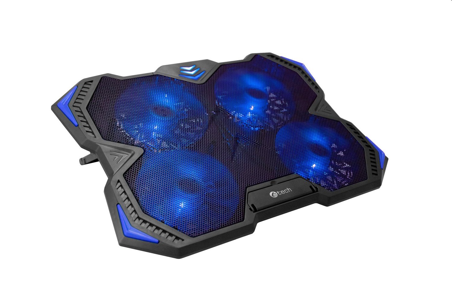 Chladiaca podložka C-TECH Zefyros (GCP-01B), casual gaming, 17,3", modré podsvietenie, regulace otáček