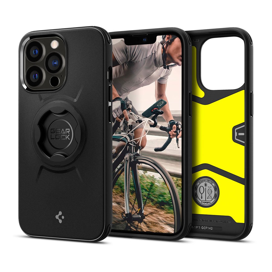 Spigen kryt Gearlock Bike Mount case pre iPhone 13 Pro - Black