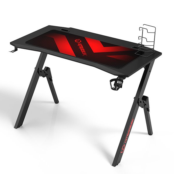 ULTRADESK Herný stôl ACTION V2, 110x59 cm, 75 cm, s XXL podložkou pod myš, držiak slúchadiel aj nápojov