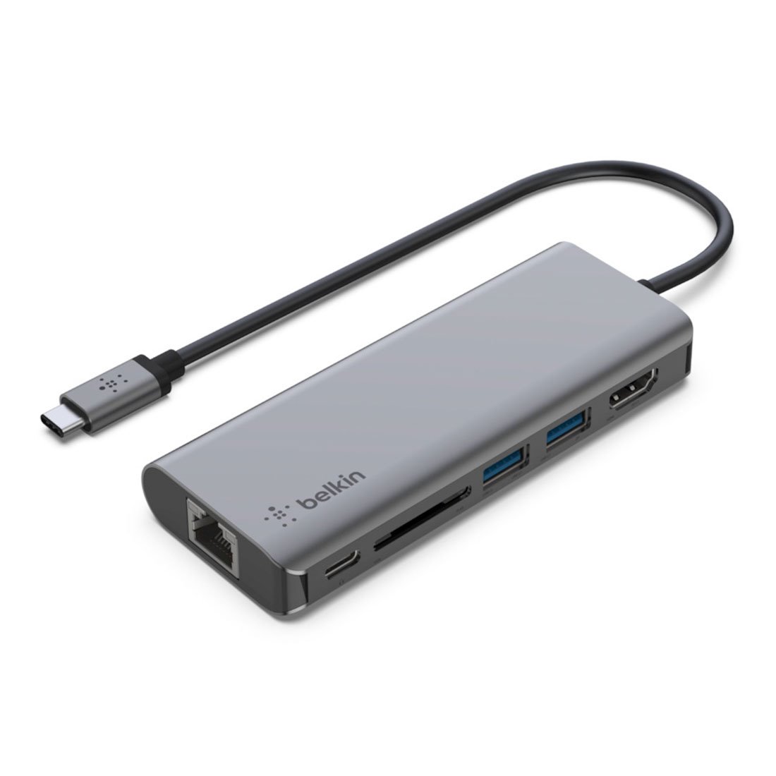 Belkin Connect USB-C 6-in-1 Multiport Adapter - Space Gray