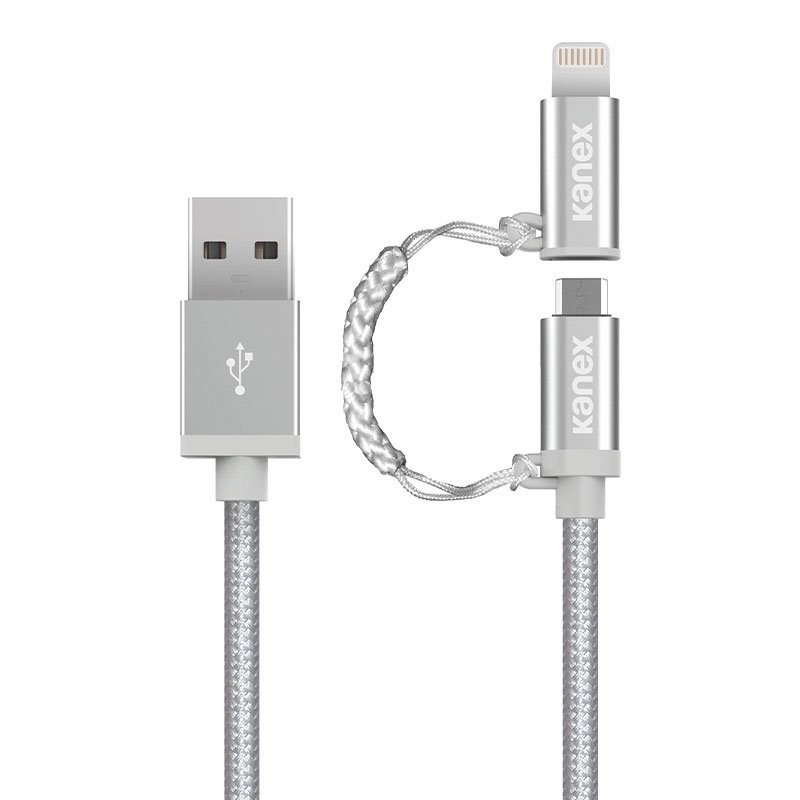 Kanex kábel Premium Lightning Cable + Micro USB Combo 1.2m - Silver