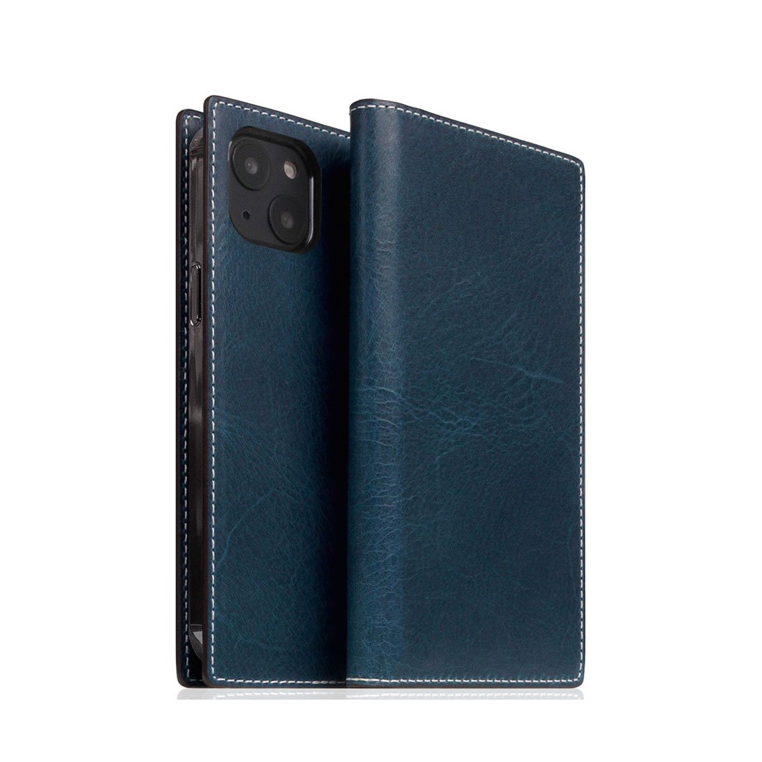 SLG Design puzdro D7 Italian Wax Leather pre iPhone 13 - Blue