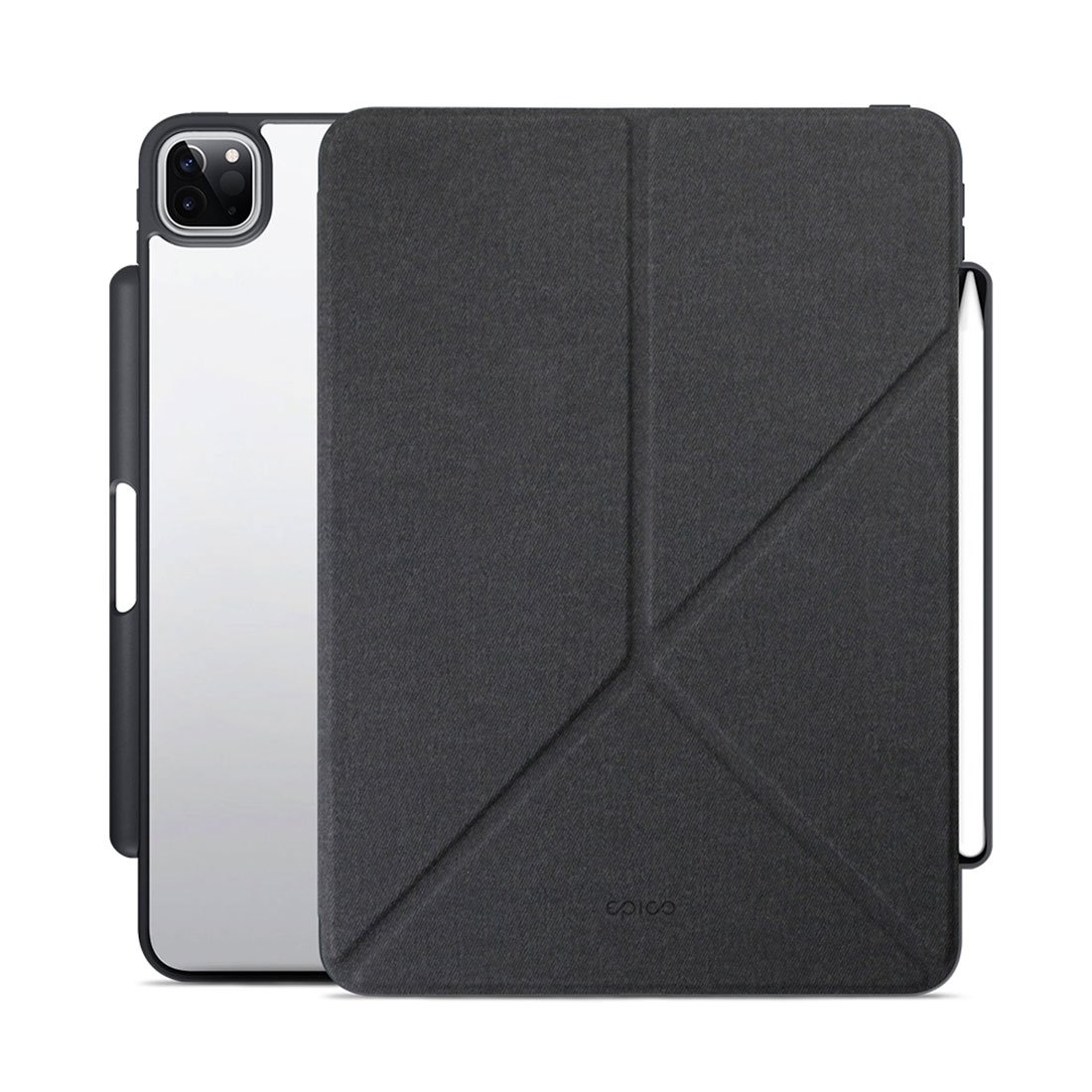 iStores by EPICO Clear Flip Case iPad Pro 12,9" (2021) - čierna transparentná