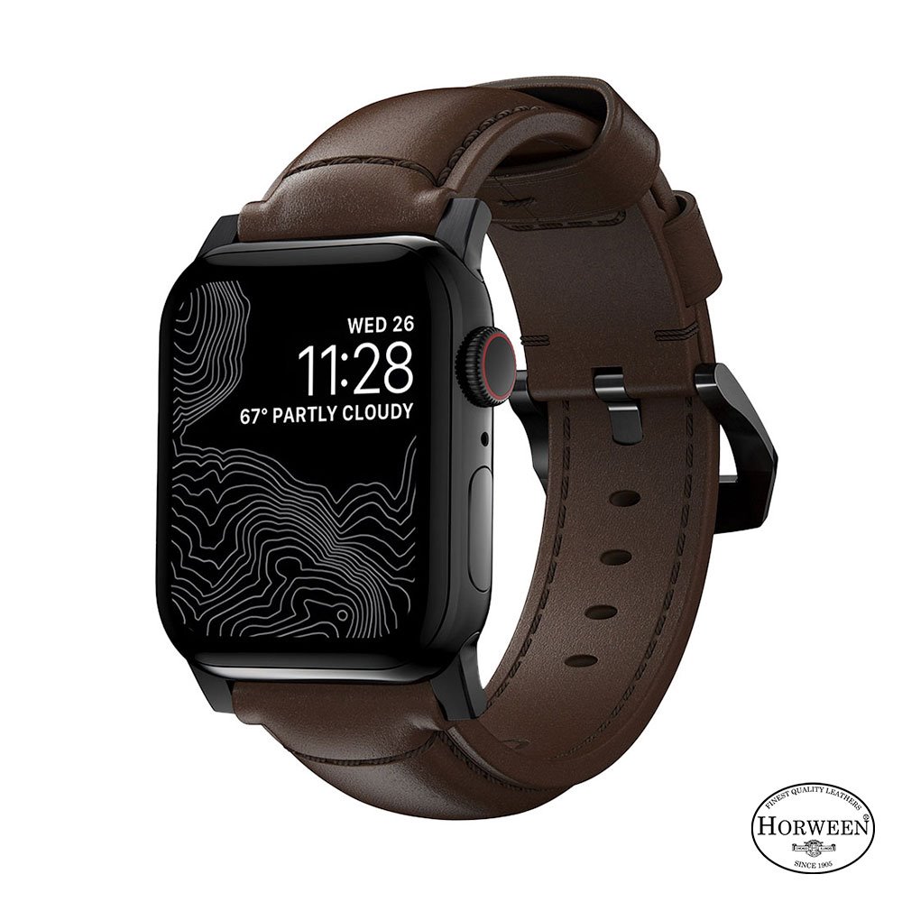 Nomad kožený remienok pre Apple Watch 38/40/41 mm - Traditional Brown/Black Hardware