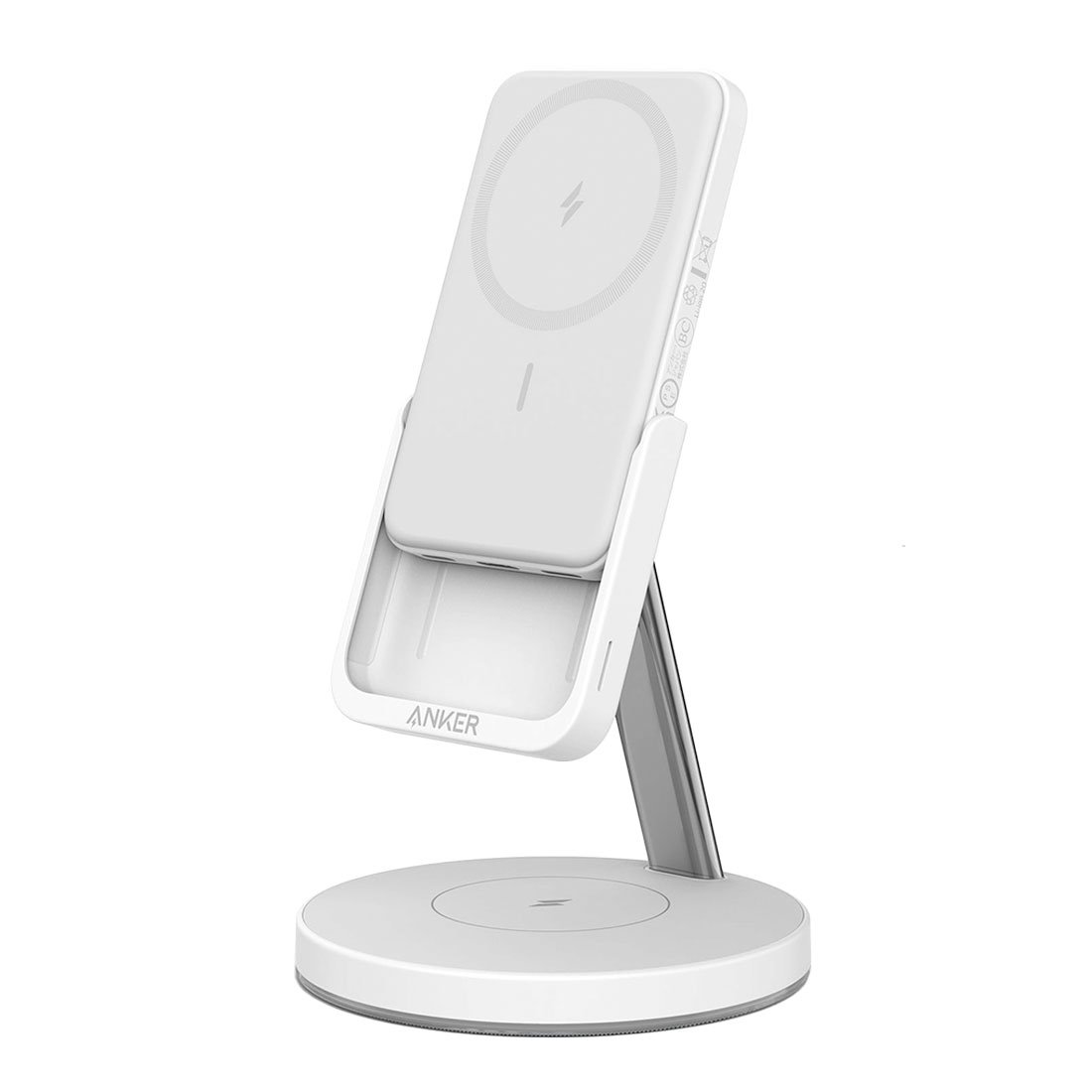 Anker 2-in-1 Magnetic Wireless Charger MagGo 633 - Dolomite White