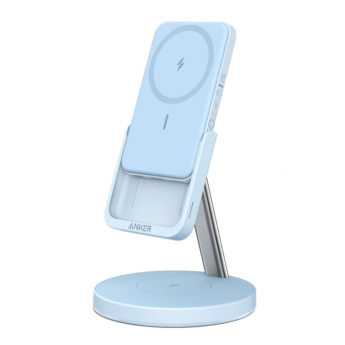 Anker 2-in-1 Magnetic Wireless Charger MagGo 633 - Misty Blue