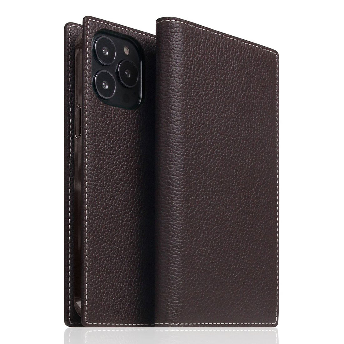 SLG Design puzdro D8 Full Grain Leather pre iPhone 14 Pro Max - Brown Cream