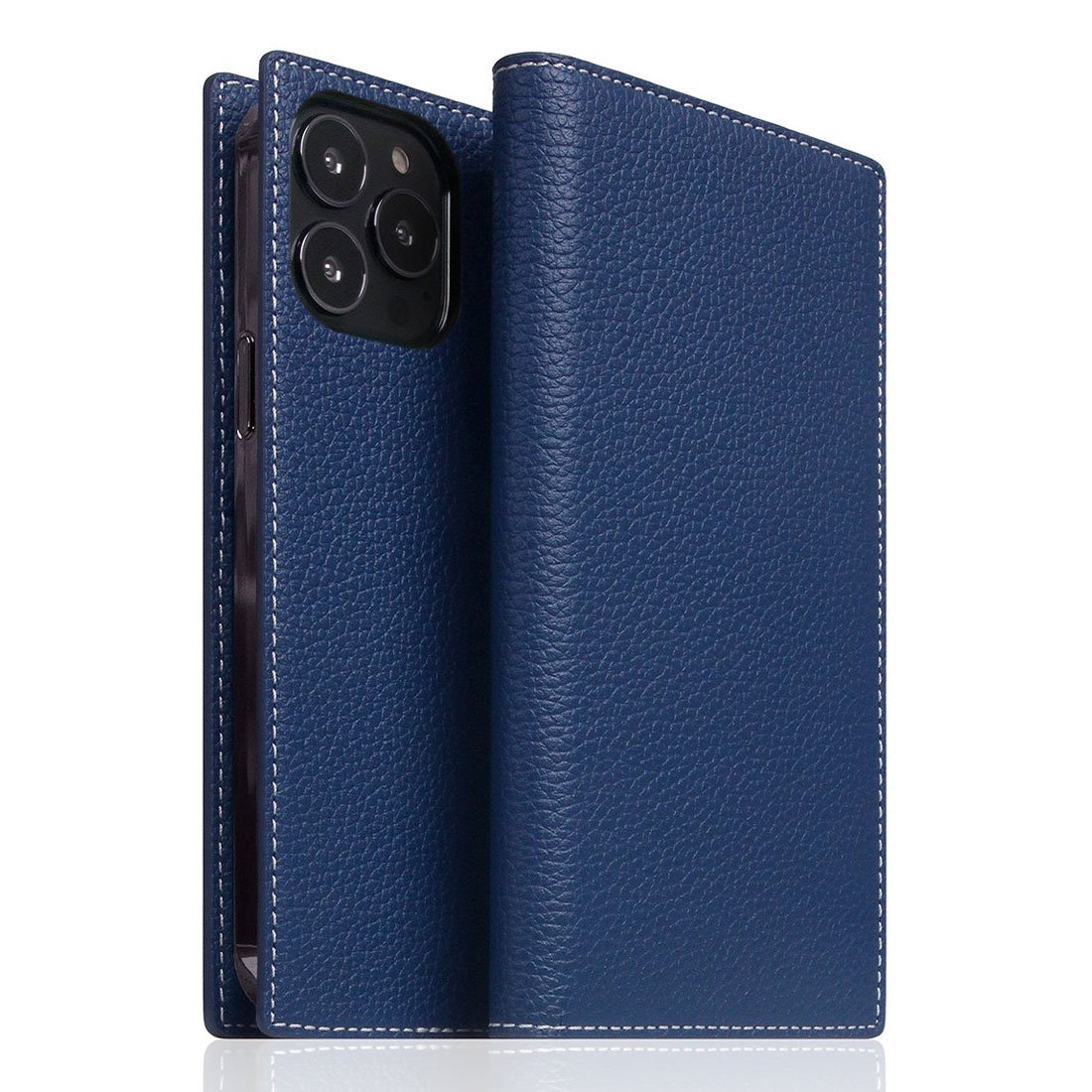 SLG Design puzdro D8 Full Grain Leather pre iPhone 14 Pro Max - Navy Blue