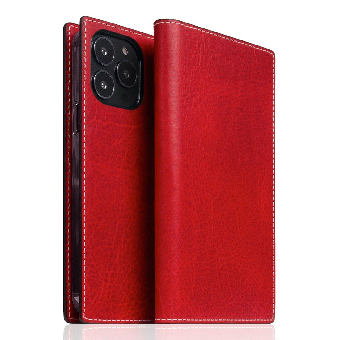 SLG Design puzdro D7 Italian Wax Leather pre iPhone 14 Pro Max - Red