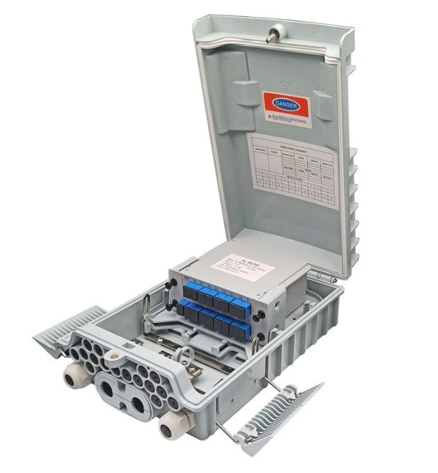 SJ-FTTH-SK18-B Distribuční box pro PLC splitter, neosazený