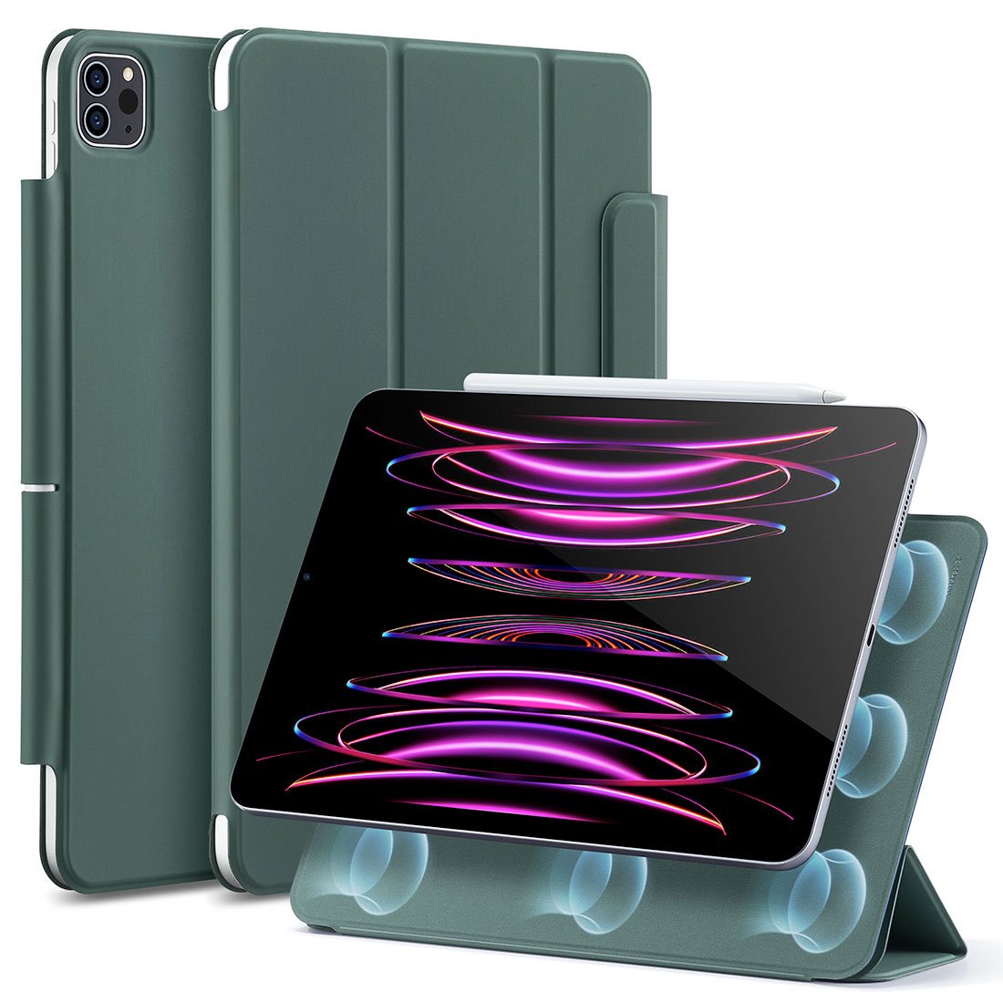 ESR puzdro Magnetic Rebound Case pre iPad Pro 12.9" 2022/2021/2020 - Forest Green