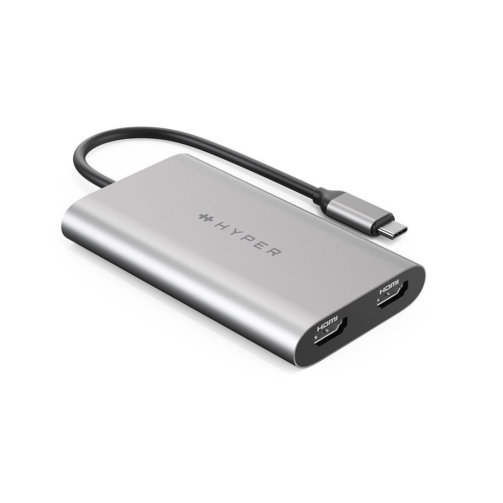 Hyper HyperDrive Dual 4K HDMI Adapter pre M1/M2 MacBook - Silver