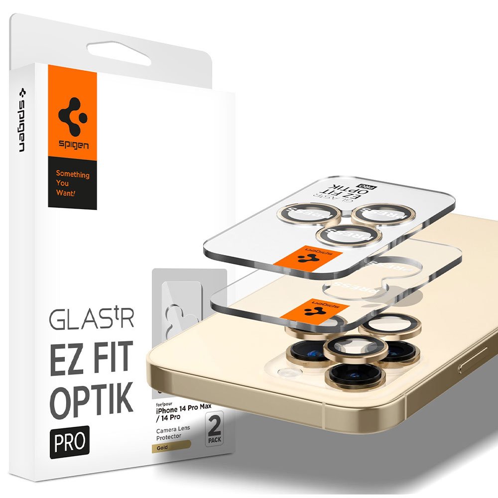 Spigen Optik Pro Lens Protector pre iPhone 14 Pro/14 Pro Max - Gold