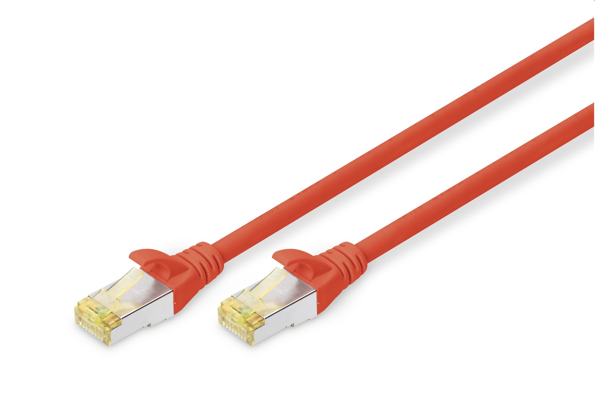 DIGITUS patch kábel Cat6A, S/FTP (PiMF), LSOH - 0,5m, červený
