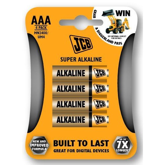 JCB SUPER alkalická batéria AAA / LR03, blister 4 ks