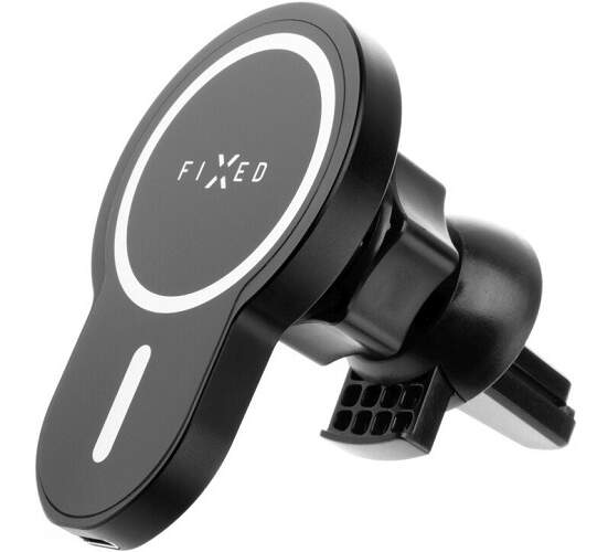 FIXED MagClick s podporou uchytenia MagSafe, 15W,držiak s bezdrôtovým nabíjaním,  čierny