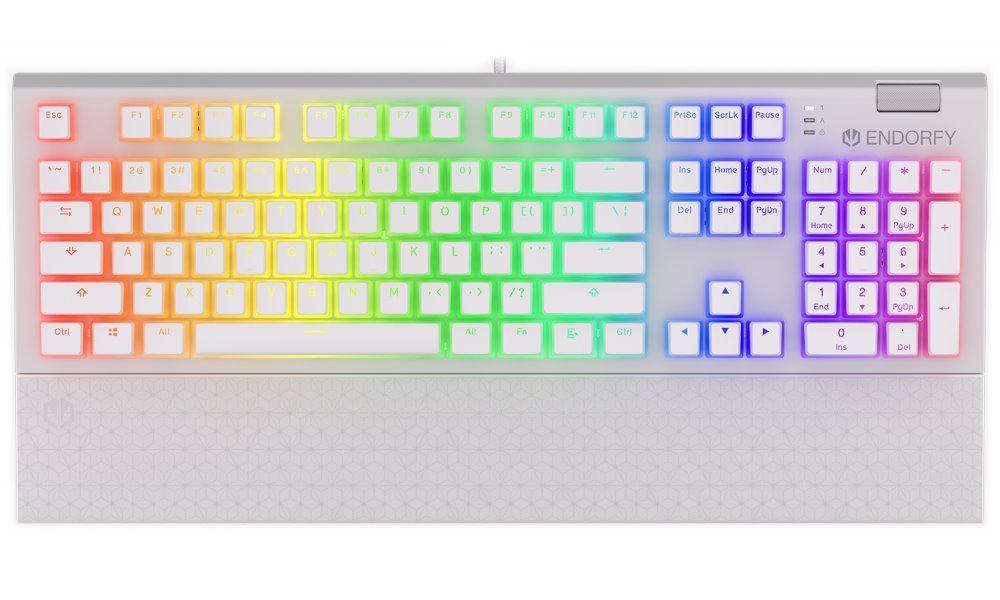 ENDORFY herná klávesnica Omnis OWH Pudd.Kailh BR RGB /USB/ brown switch / drôtová / mechanická / US layout / biela RGB 