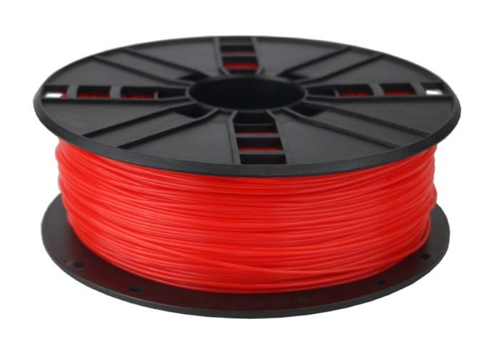 Tlačová struna (filament) GEMBIRD, ABS, 1,75mm, 1kg, fluorescentná, červená