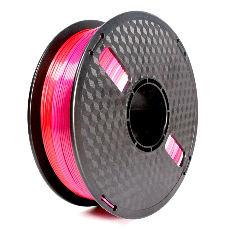 Tlačová struna (filament) GEMBIRD, PLA, 1,75mm, 1kg, silk rainbow, červená/fialová