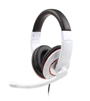 Slúchadlá GEMBIRD MHS-001 Gaming glossy white, mikrofón