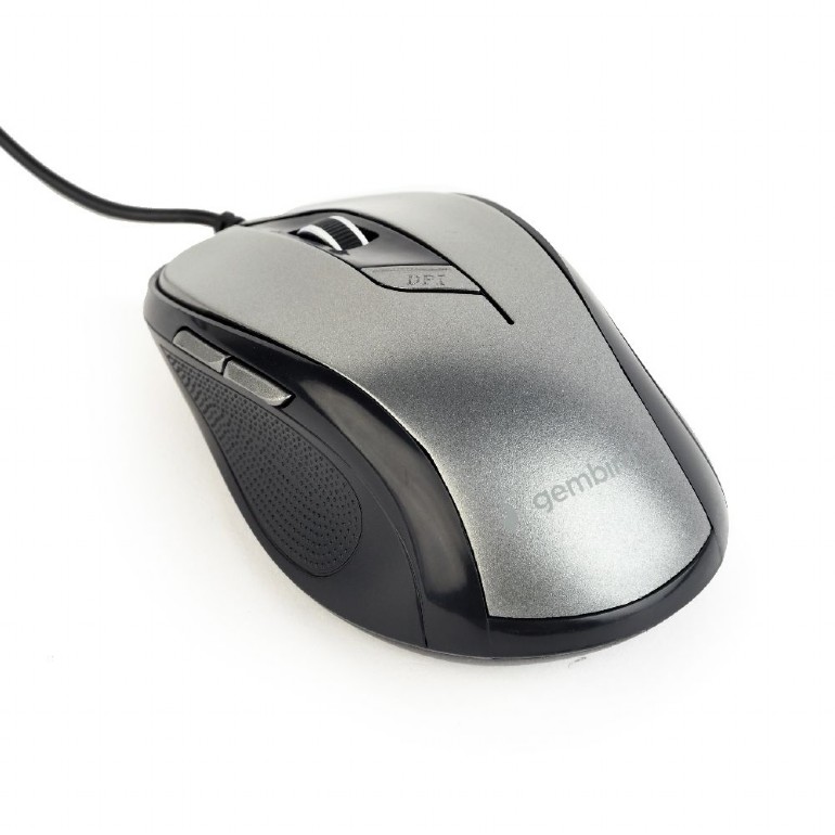 Myš GEMBIRD MUS-6B-01, černo-strieborná, USB
