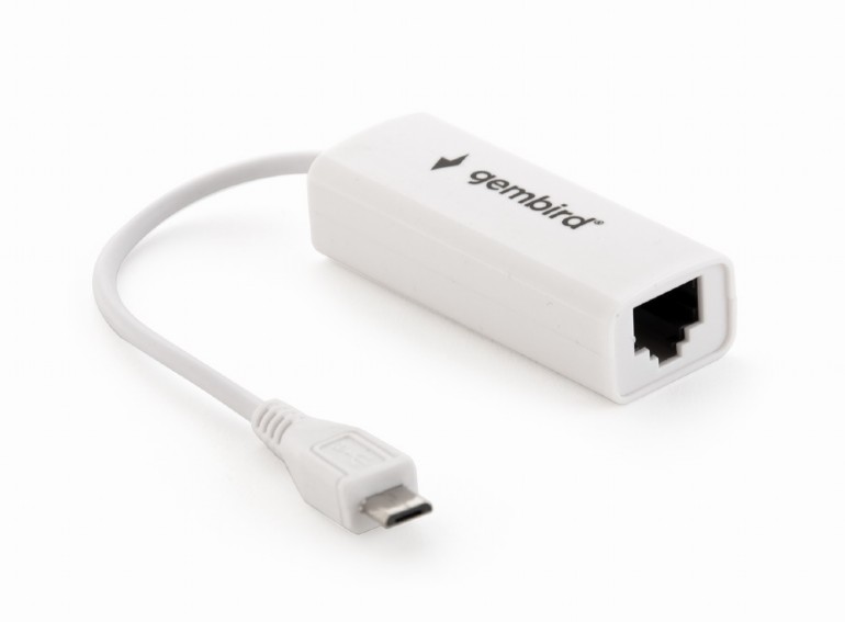 Gembird adaptér MicroUSB 2.0 (M) / LAN RJ45 (F) pre mobilné zariadenia