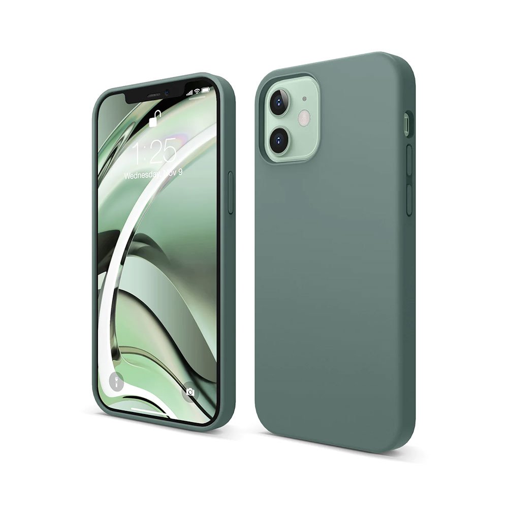 Elago kryt Silicone Case pre iPhone 12/12 Pro - Midnight Green