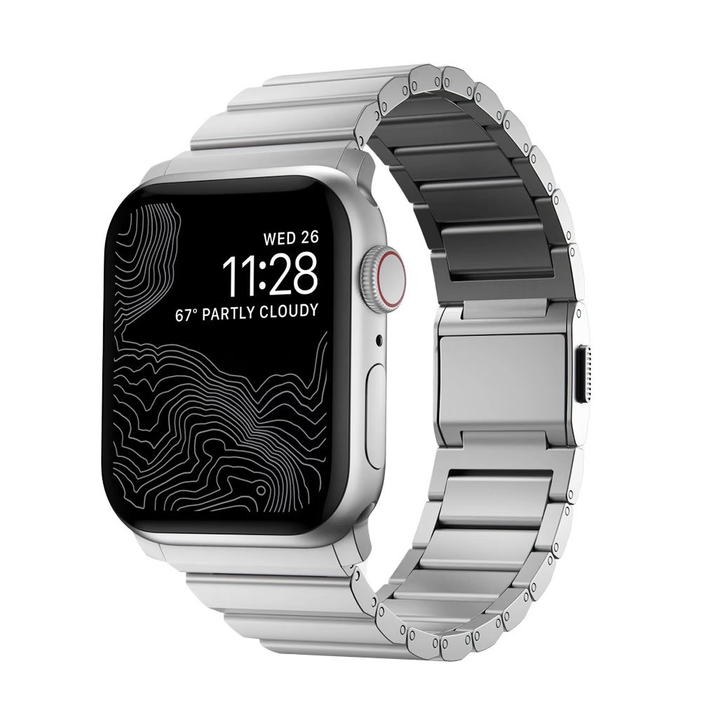 Nomad remienok pre Apple Watch 44/45/49 mm - Aluminium Band/Silver Hardware