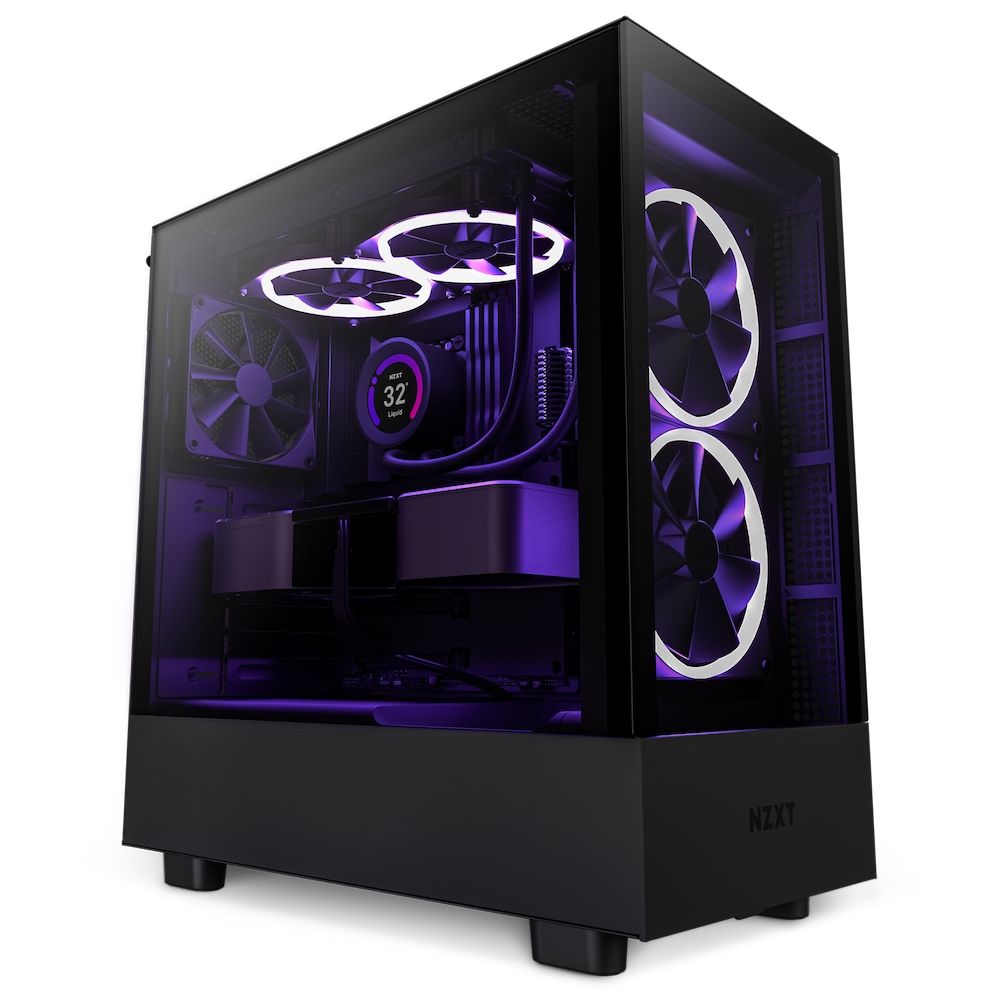 NZXT case H5 Elite edition / 3x120 mm (2xRGB) fan / USB 3.0 / USB-C 3.1 / tempered glass side and front side / black 