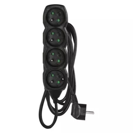 EMOS Predlzovaci kabel 16A (4zás.) 3M ČIERNY
